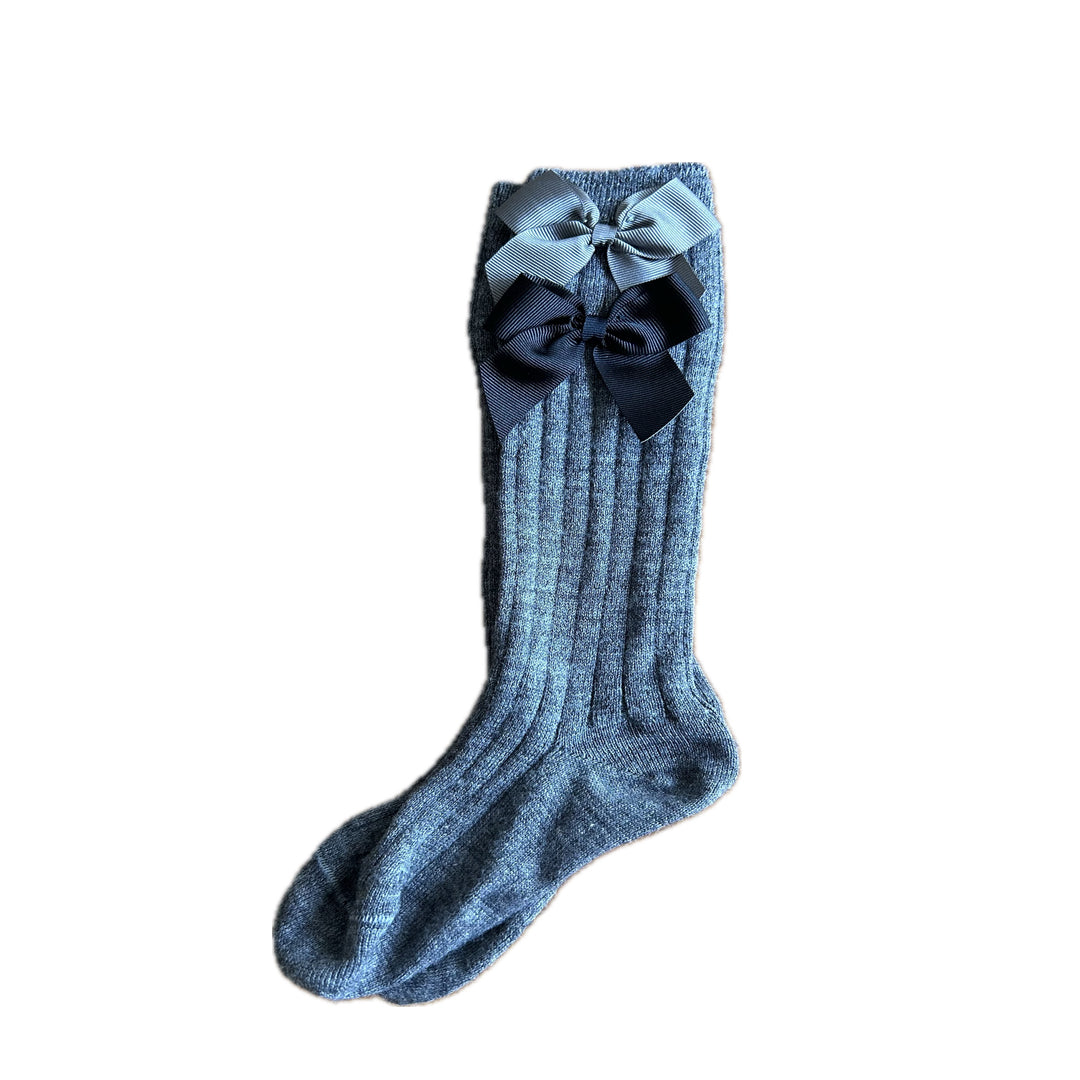 Calceta con Lazo Gris Bebe