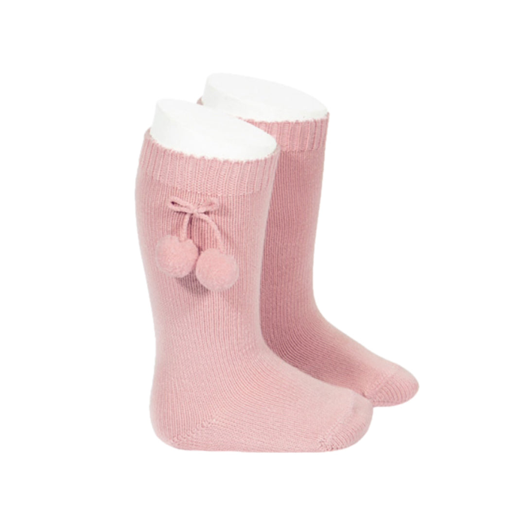 Calceta con pon-pon Rosa Palo Bebe