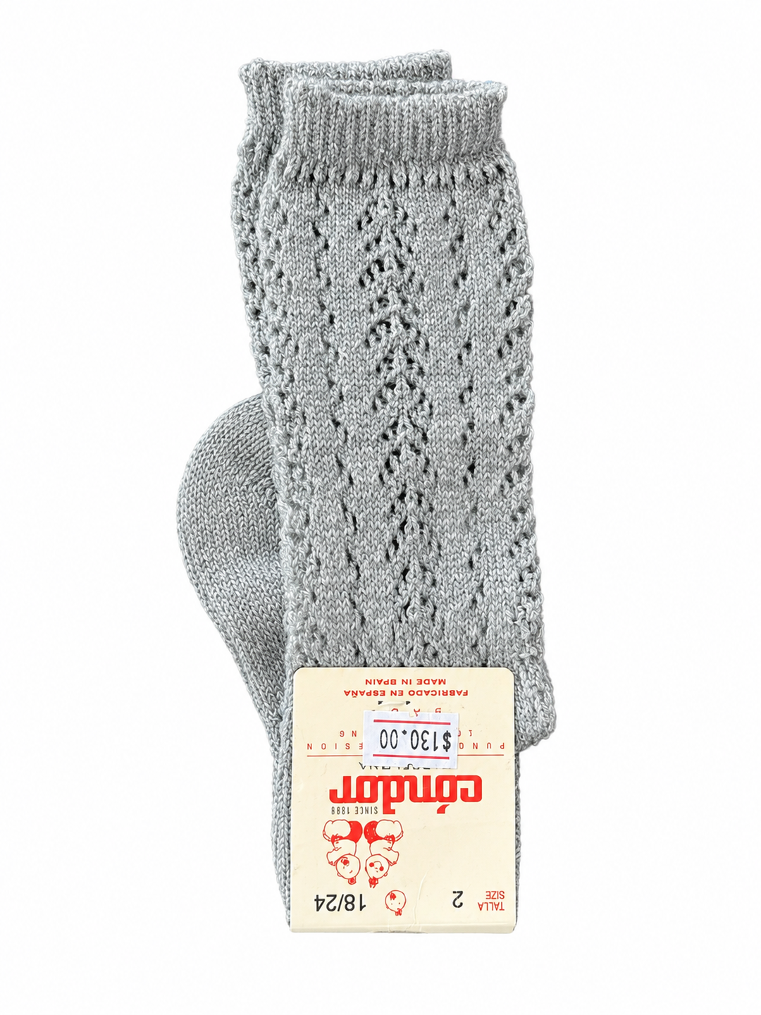 Calceta larga gris con brillos