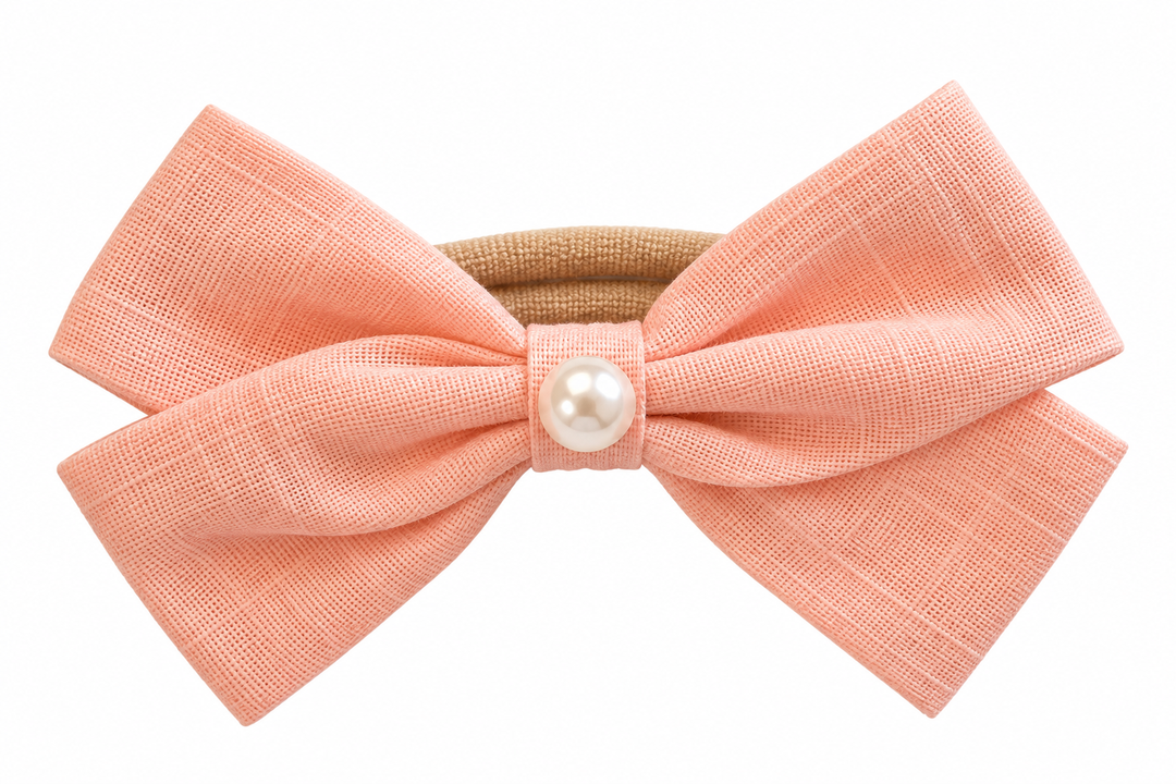 Diadema Lazo Coral Con Perla