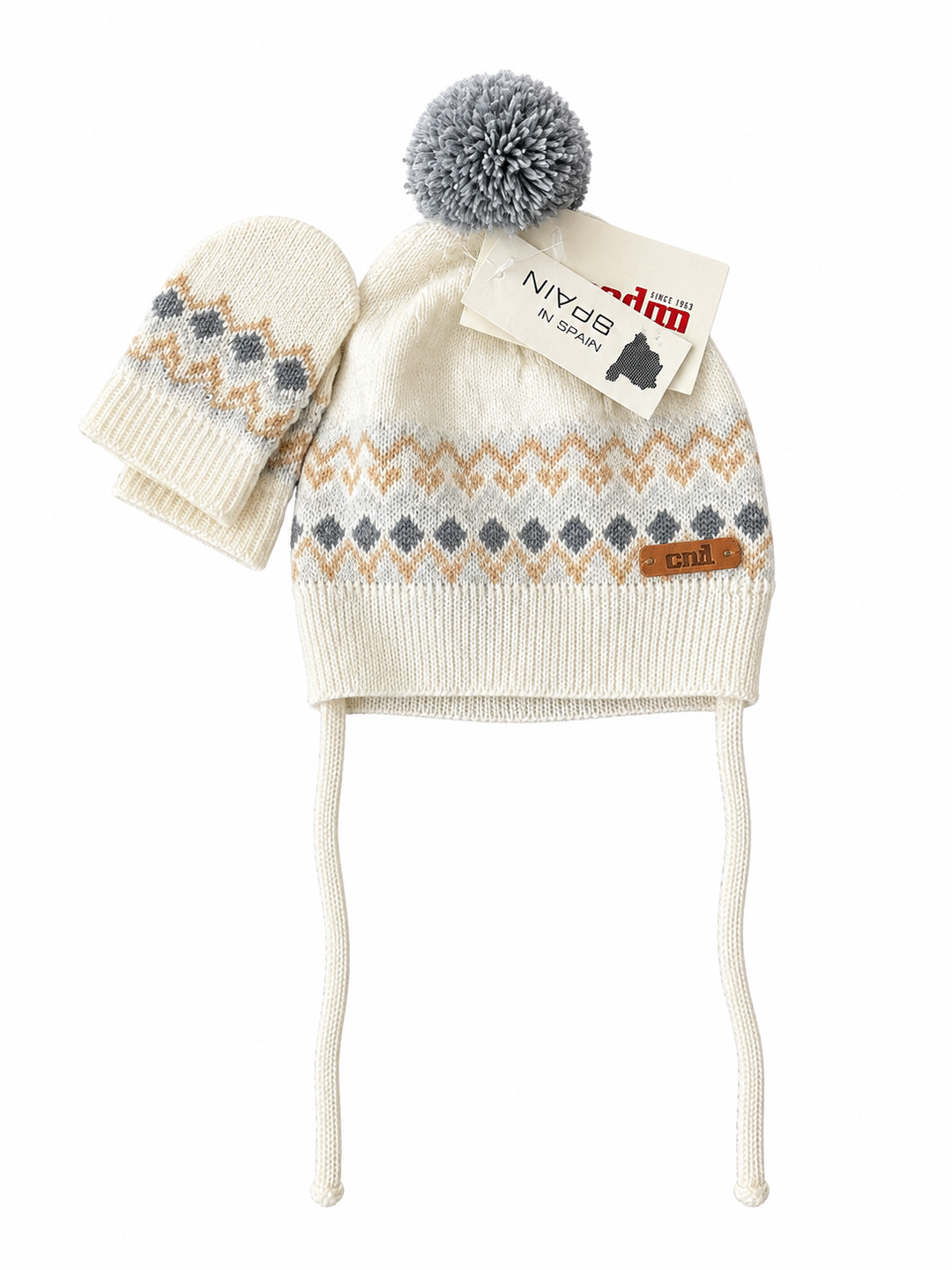 Set gorro & guantes blanco