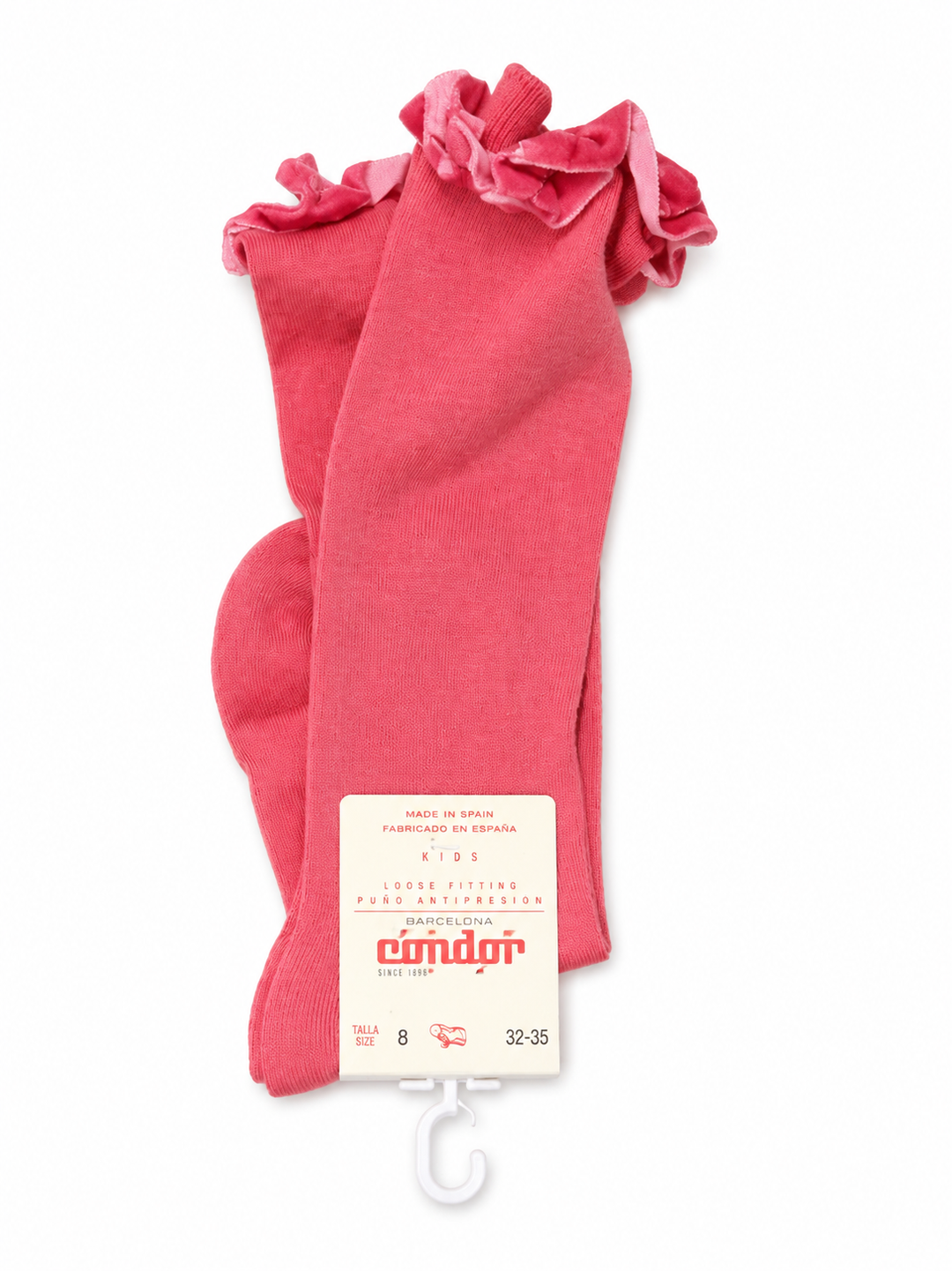 Calceta Olan terciopelo rosa