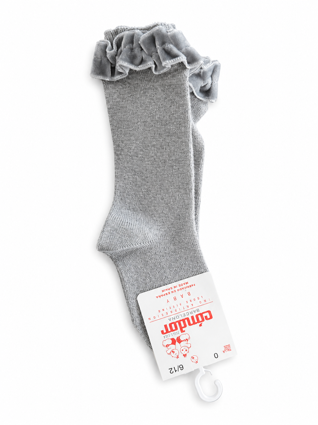 Calceta gris Olán terciopelo