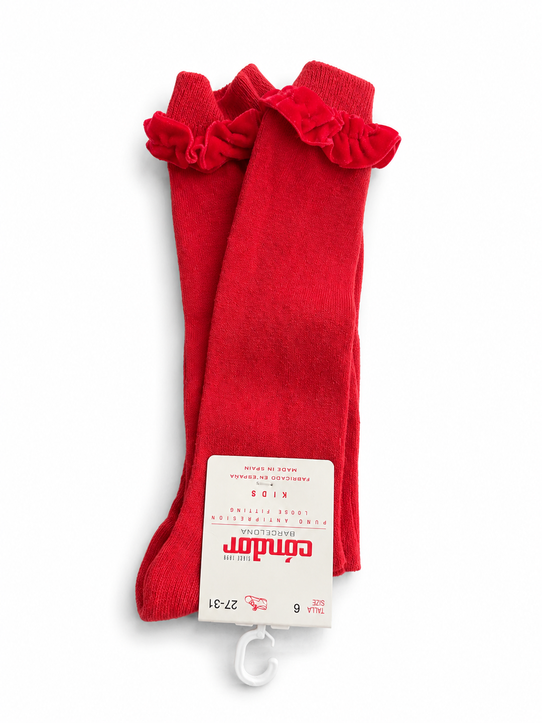 Calceta roja Olán terciopelo