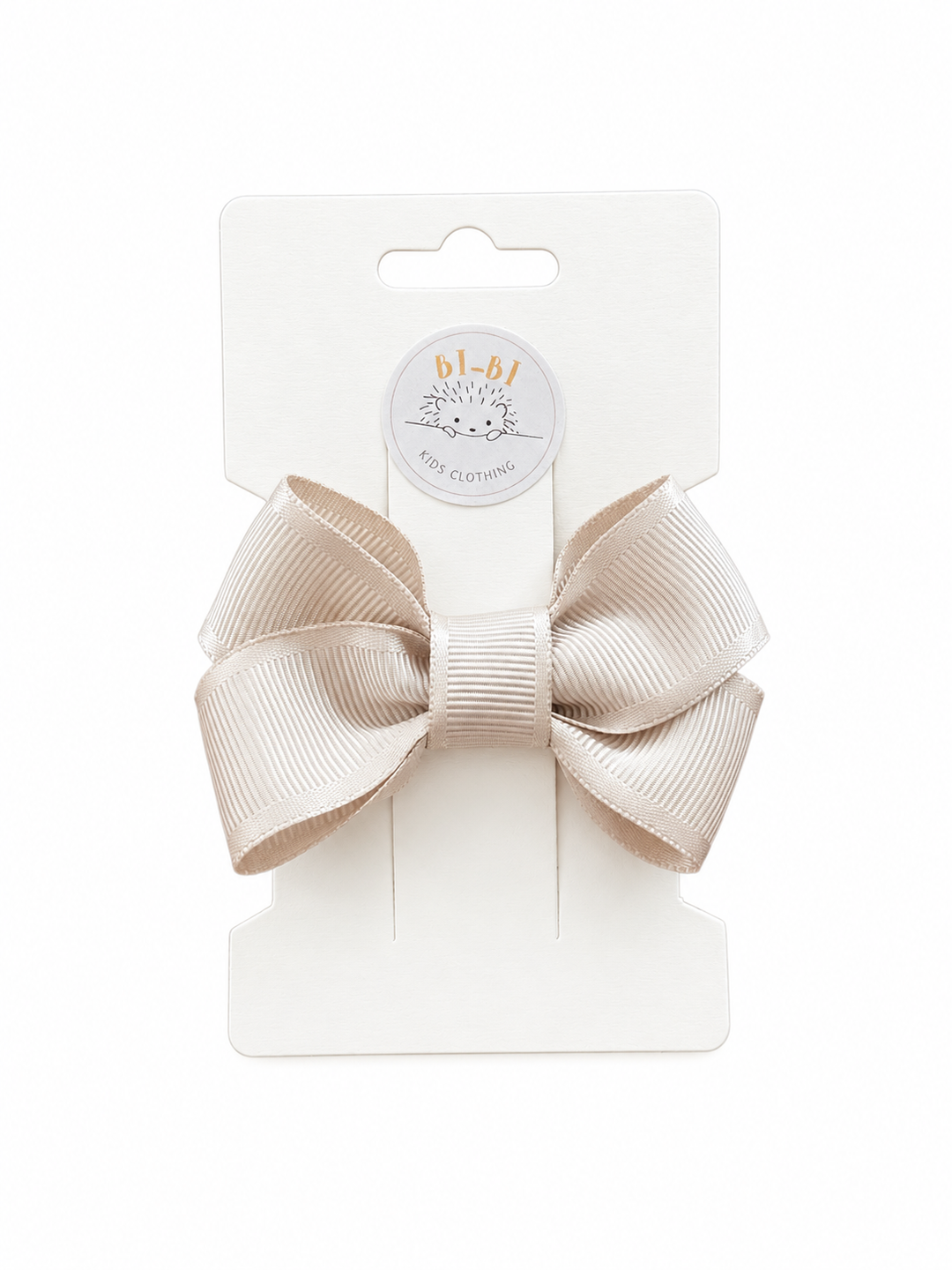 Moño beige satinado grande