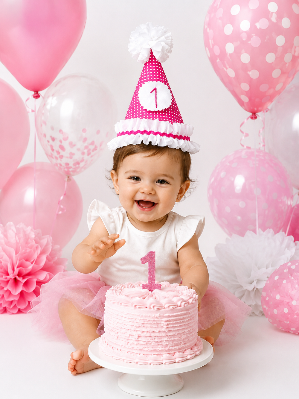 GORRO CUMPLEAÑERO ROSA FUERTE