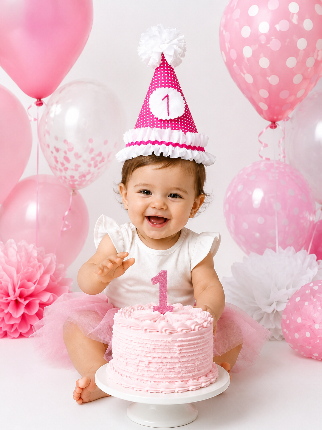 GORRO CUMPLEAÑERO ROSA FUERTE