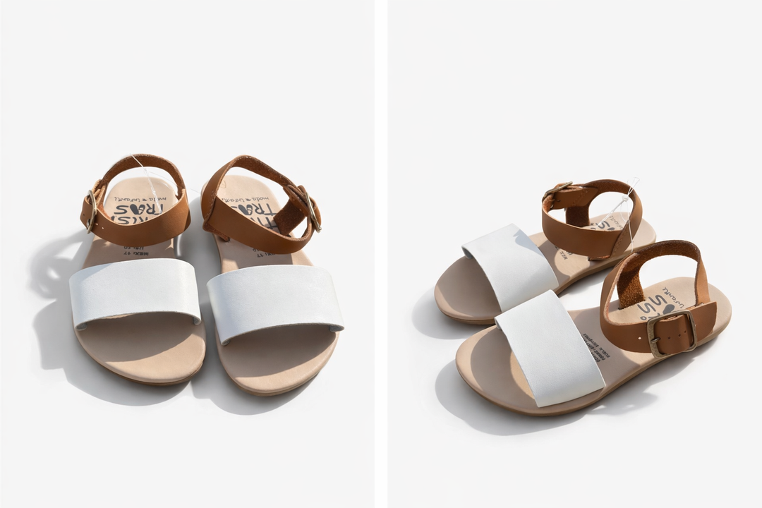 Sandalias blancas con café