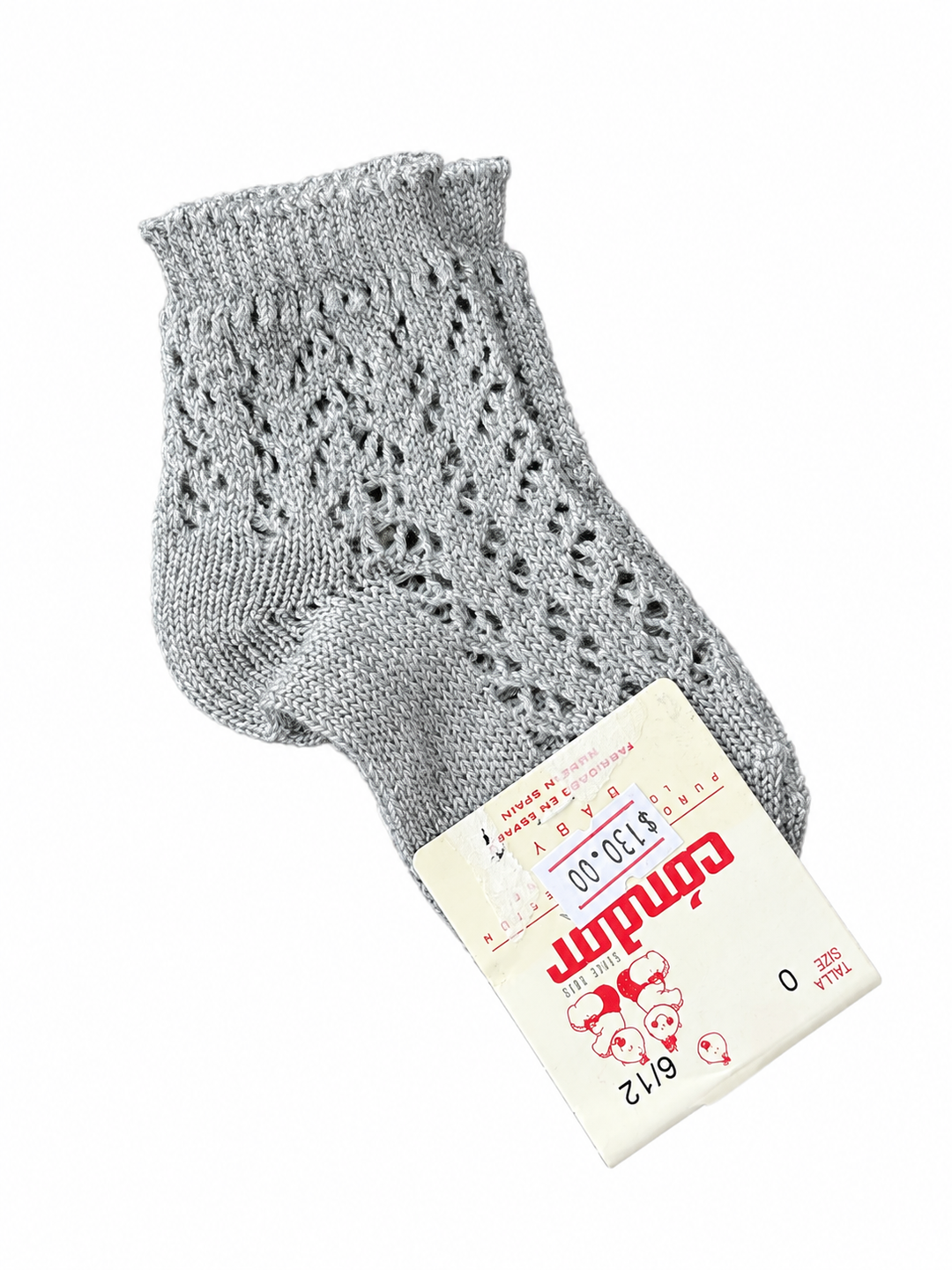 Calceta corta gris con brillos